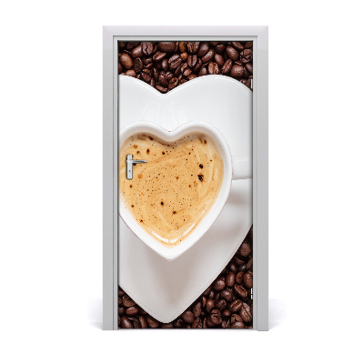 Autocolante para porta Uma xícara de café