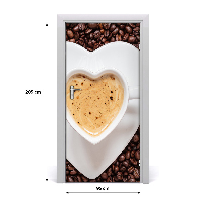 Autocolante para porta Uma xícara de café