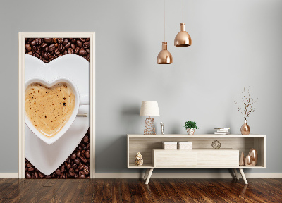 Autocolante para porta Uma xícara de café