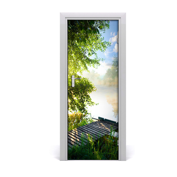 Papel de parede em porta Cais de madeira