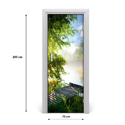 Papel de parede em porta Cais de madeira