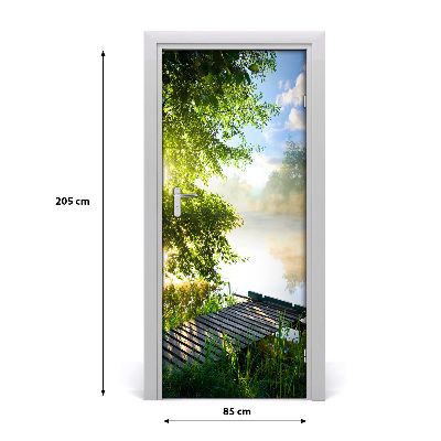 Papel de parede em porta Cais de madeira