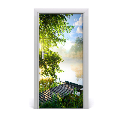 Papel de parede em porta Cais de madeira