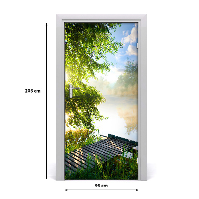 Papel de parede em porta Cais de madeira