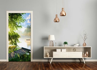 Papel de parede em porta Cais de madeira