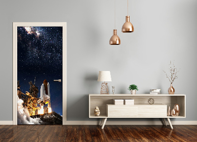 Autocolante para porta Foguete decolando