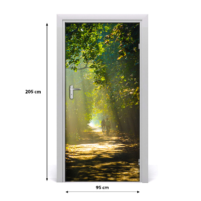 Autocolante para porta Caminho na floresta