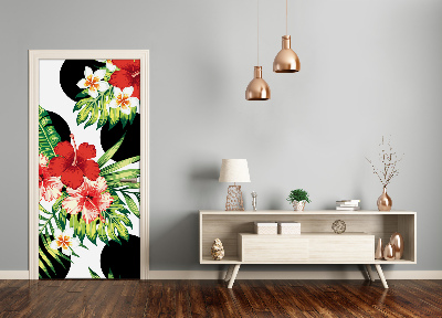 Papel de parede em porta Padrão havaiano