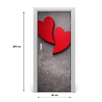 Adesivo em porta Corações vermelhos