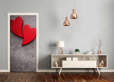 Adesivo em porta Corações vermelhos