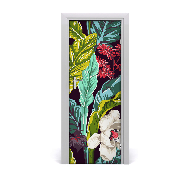 Autocolante para porta Flores tropicais