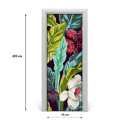 Autocolante para porta Flores tropicais