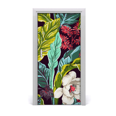 Autocolante para porta Flores tropicais