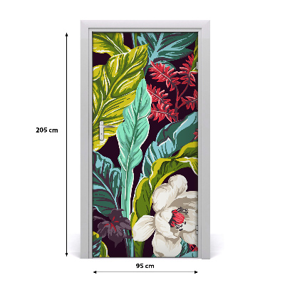 Autocolante para porta Flores tropicais