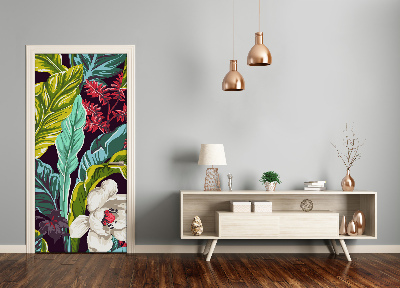 Autocolante para porta Flores tropicais