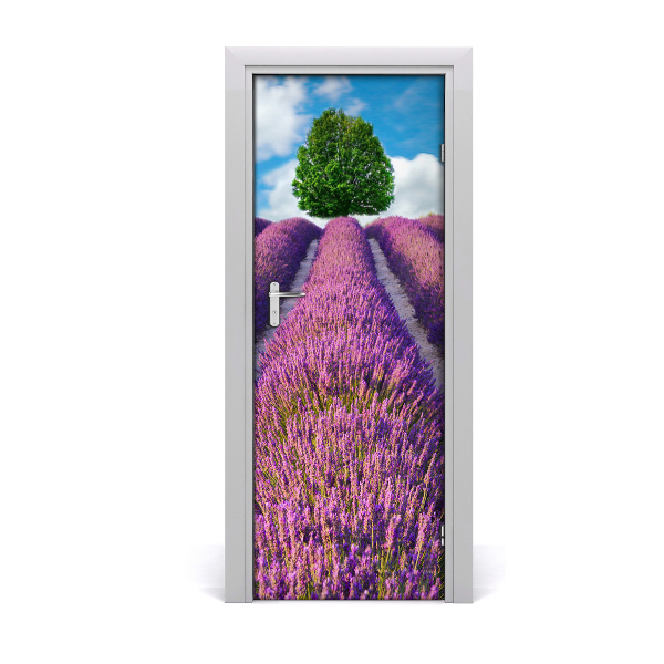 Adesivo em porta Campo de lavanda