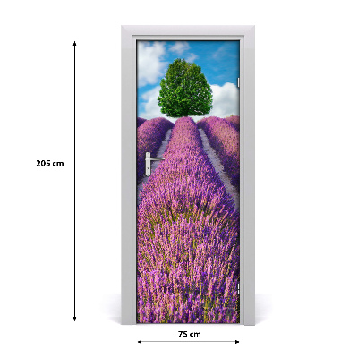 Adesivo em porta Campo de lavanda