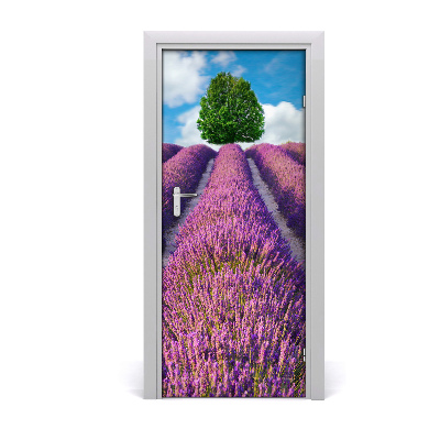 Adesivo em porta Campo de lavanda