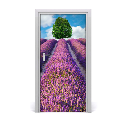 Adesivo em porta Campo de lavanda