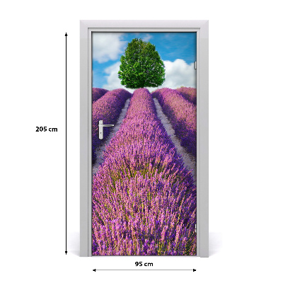 Adesivo em porta Campo de lavanda