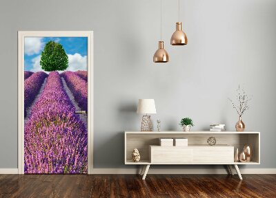 Adesivo em porta Campo de lavanda