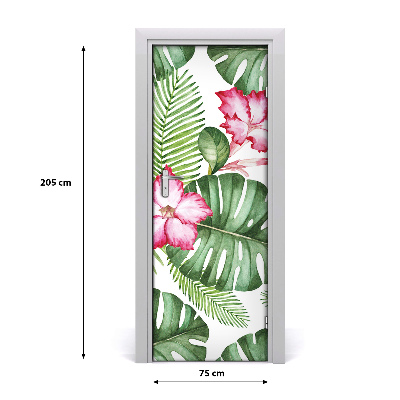 Papel de parede em porta Padrão havaiano