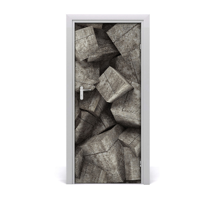 Papel de parede em porta Cubos de concreto