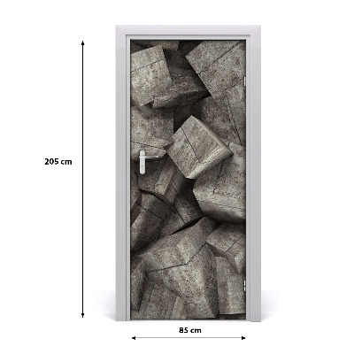 Papel de parede em porta Cubos de concreto
