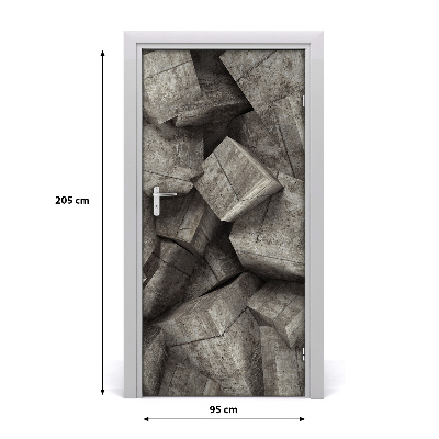 Papel de parede em porta Cubos de concreto