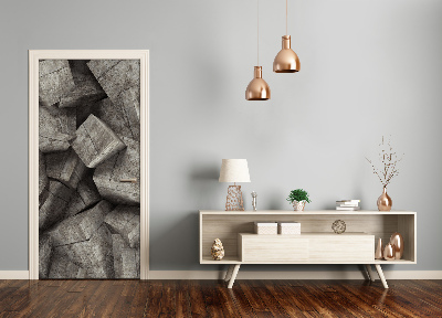 Papel de parede em porta Cubos de concreto