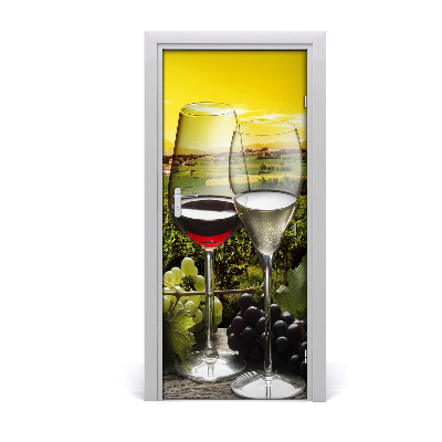 Adesivo em porta Vinho e uvas
