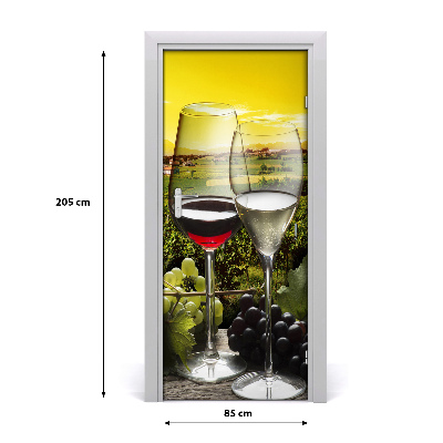 Adesivo em porta Vinho e uvas