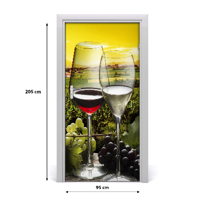Adesivo em porta Vinho e uvas