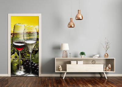 Adesivo em porta Vinho e uvas