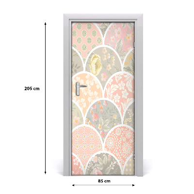 Papel de parede em porta Padrão floral