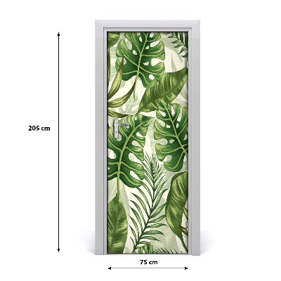 Autocolante para porta Folhas tropicais