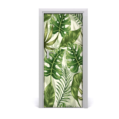Autocolante para porta Folhas tropicais