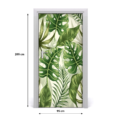 Autocolante para porta Folhas tropicais