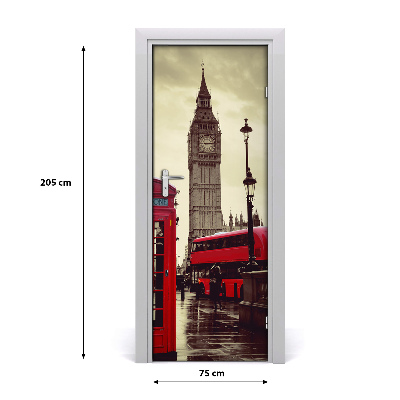 Adesivo em porta Big Ben Londres