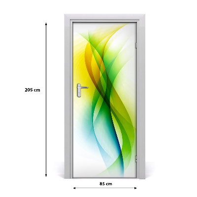 Autocolante para porta Ondas abstratas