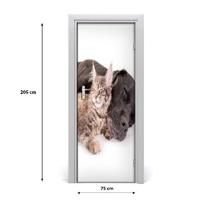 Adesivo em porta Cachorro e gato