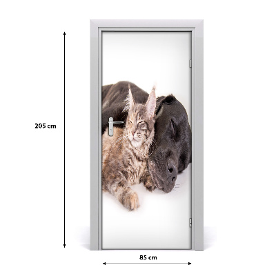 Adesivo em porta Cachorro e gato