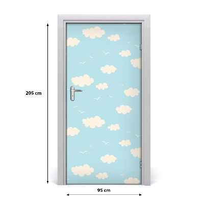 Papel de parede em porta Nuvens