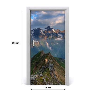 Papel de parede em porta Picos de montanhas