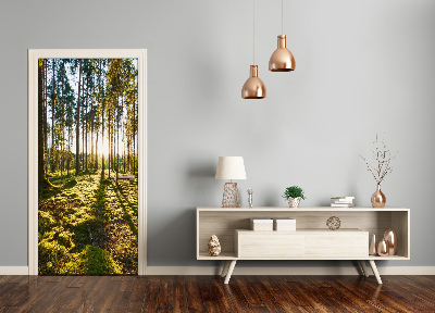 Adesivo em porta Floresta de pinheiros