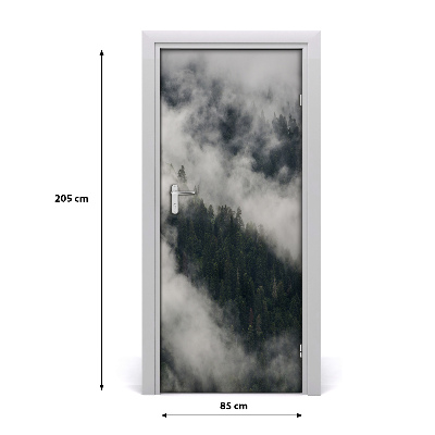 Autocolante para porta Uma nuvem sobre a floresta