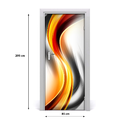 Adesivo em porta Ondas abstratas