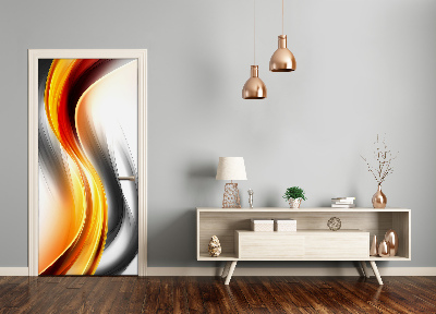 Adesivo em porta Ondas abstratas