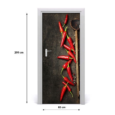 Autocolante para porta Pimentas