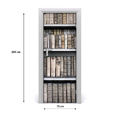 Papel de parede em porta Estante de livros